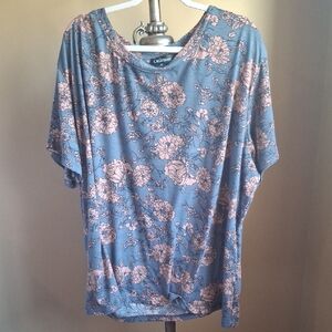 Blue Floral Women's Top